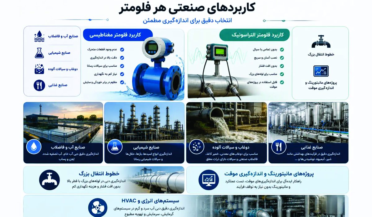 مقایسه فلومتر الکترومغناطیسی و التراسونیک در سیستم اندازه گیری دبی صنعتی