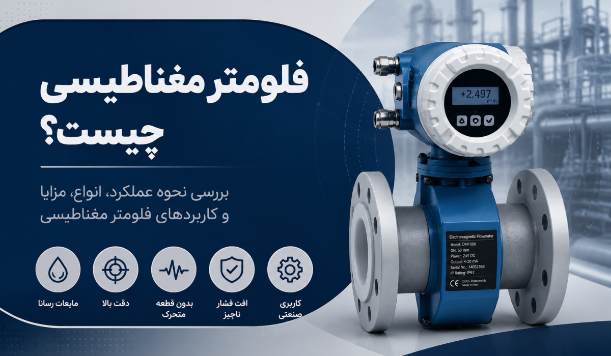 فلومتر مغناطیسی چیست؟ | آشنایی با فلومتر مغناطیسی |مزایا و معایب کنتور آب مغناطیسی | جریان سنج الکترومغناطیسی