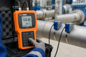 آموزش نصب و تنظیم فلومتر التراسونیک پرتابل DT767 روی خط لوله صنعتی